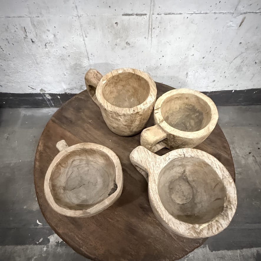 Water Tiger Decor Handcarved Grinding Bowls from Lombok