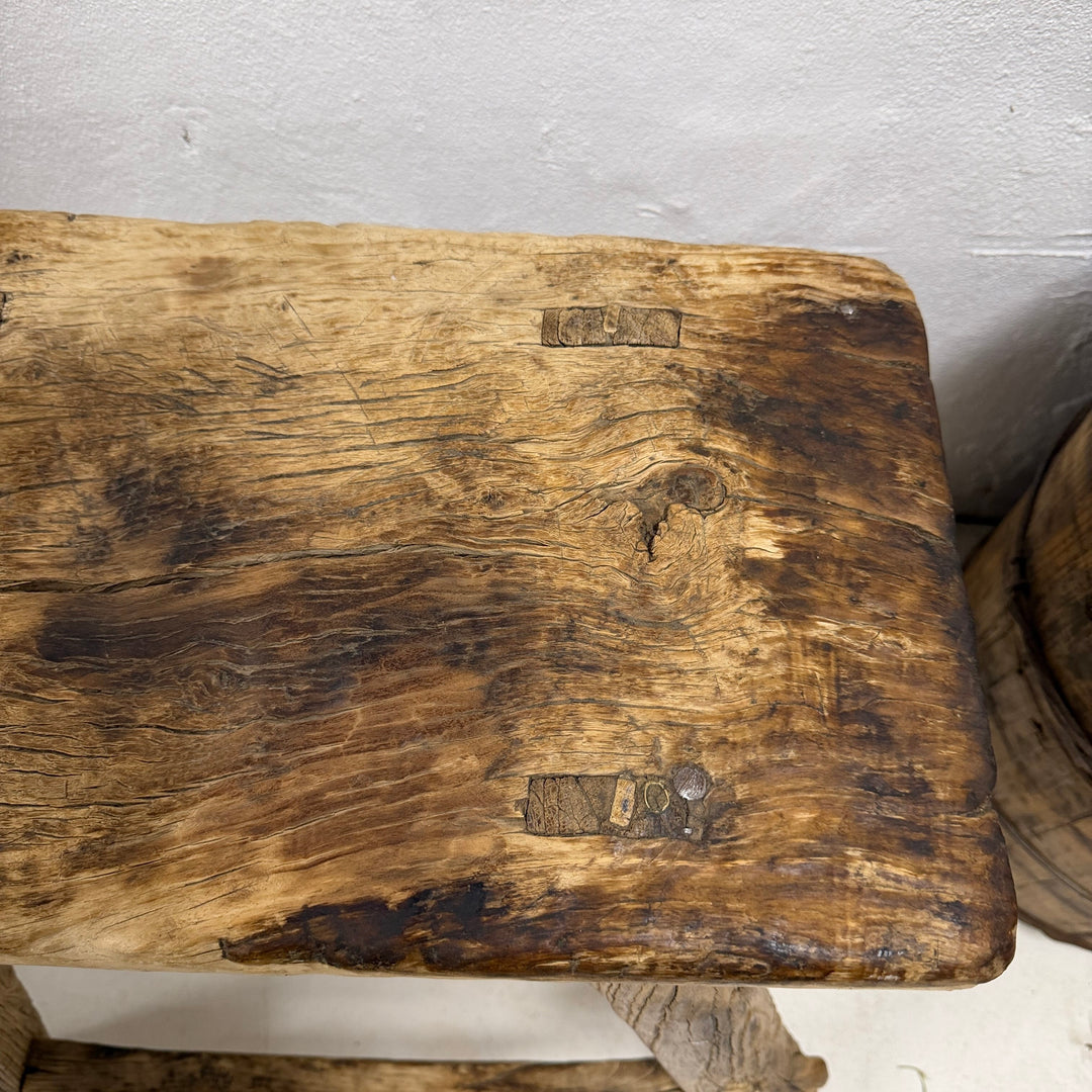 Water Tiger Furniture Aged Oversized Chinese Elm Stool