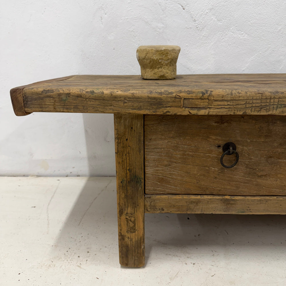 Water Tiger Furniture Chinese Low Elm Coffee Table With two Drawers | 112x42x36cm