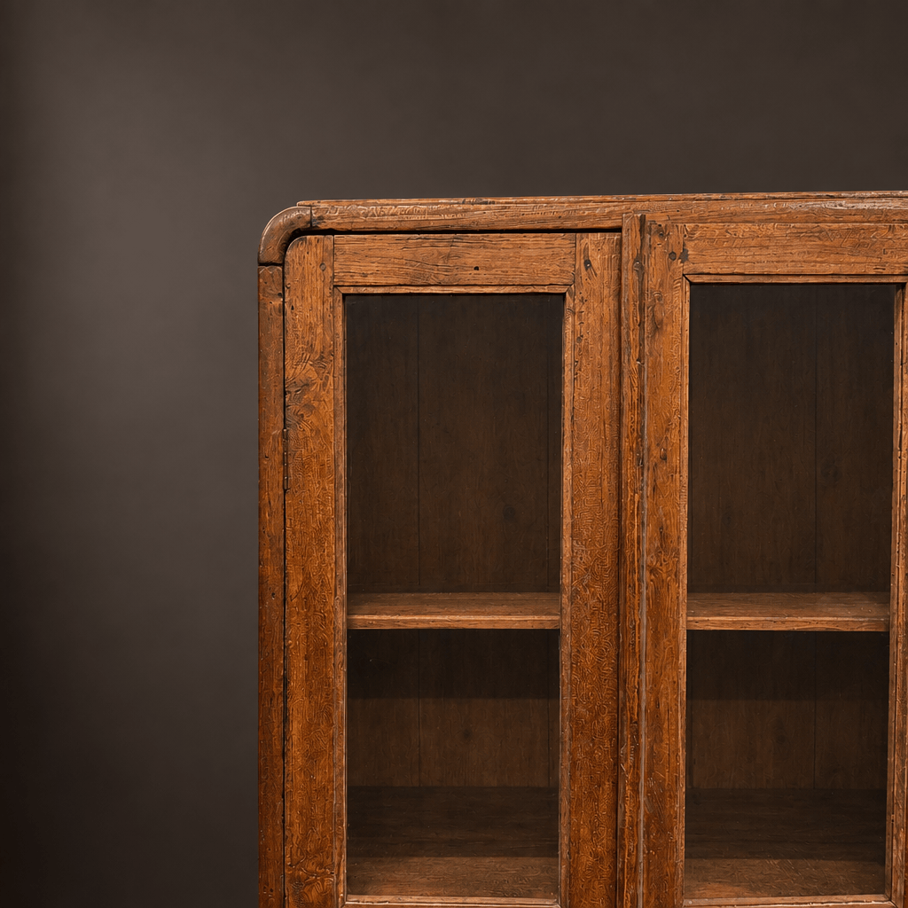 Water Tiger Furniture Glass and Teak Display Cabinet | Vintage Indonesian Furniture