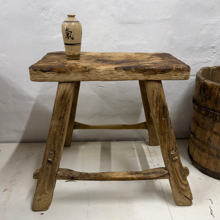 Water Tiger Furniture Aged Oversized Chinese Elm Stool