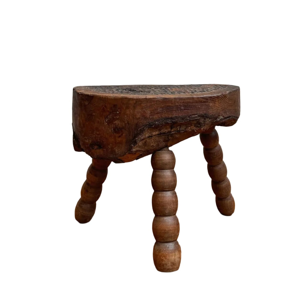 Water Tiger Furniture French Brutalist Stool On Three Legs