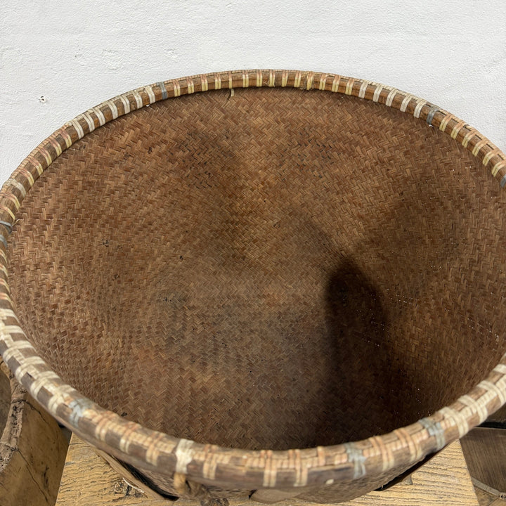 Water Tiger Decor Antique Chinese Reed Grass Baskets