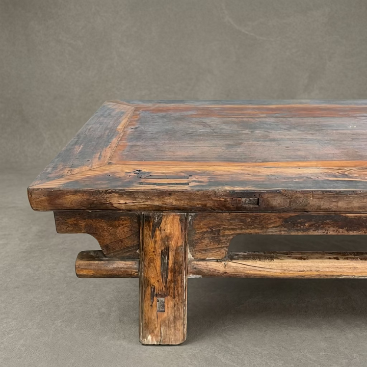 Water Tiger Furniture Low Antique Elm Coffee Table Circa 1800&