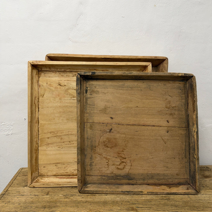 Water Tiger Decor Antique Wooden Serving Trays