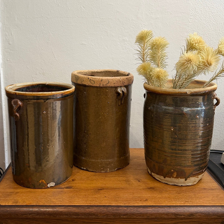 Water Tiger Decor Antique Chinese Black Fermenting Jars