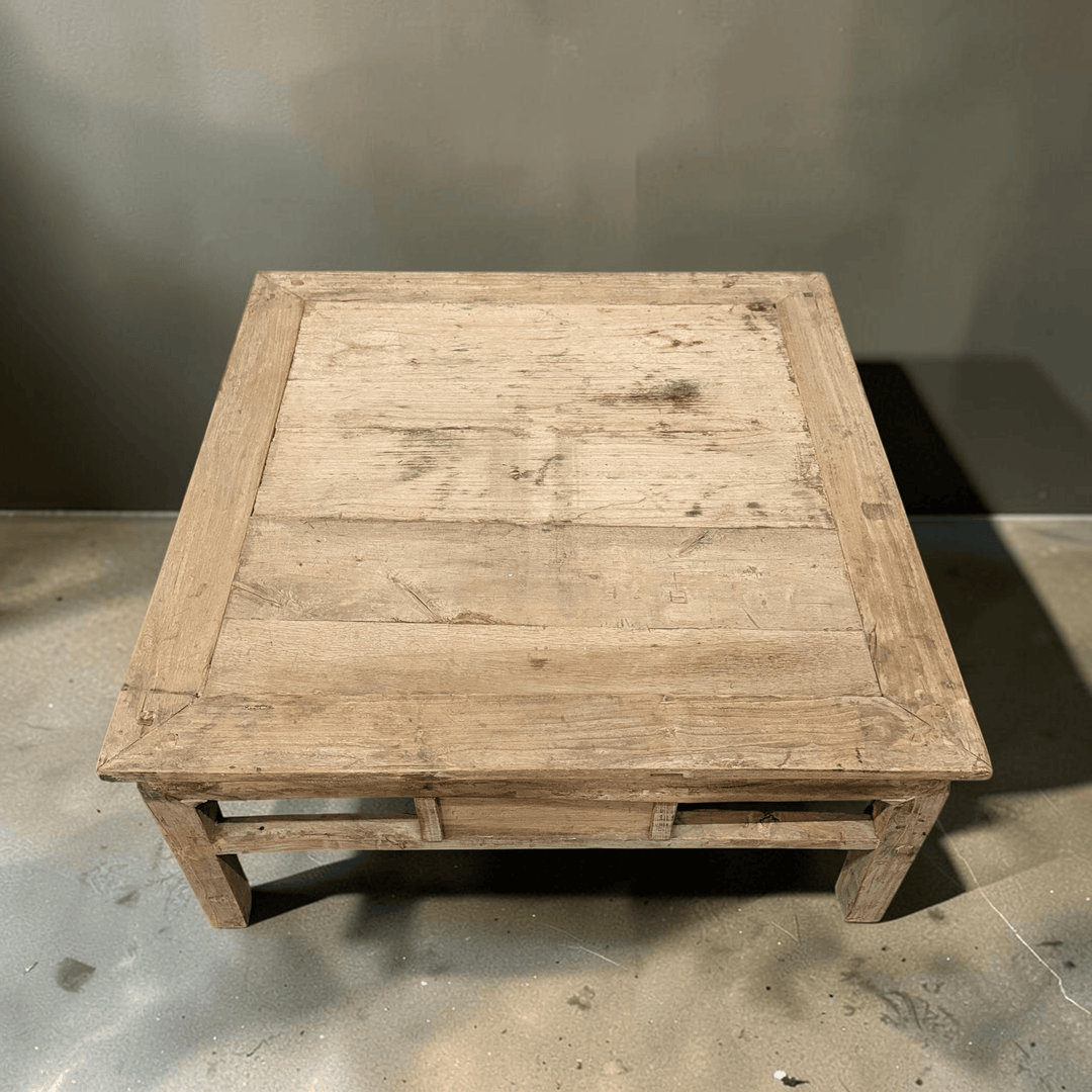 Water Tiger Furniture Square Chinese Low Elm Coffee Table | 95x95x45cm