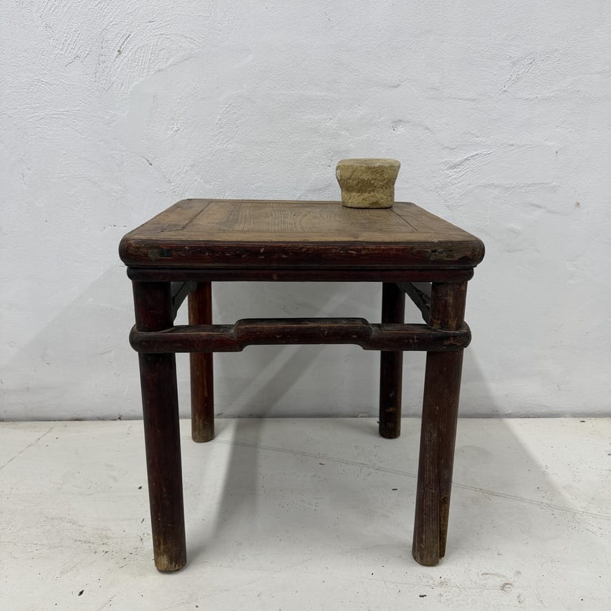 Water Tiger Furniture Antique Chinese Square Elm Side Table | 45x45x49cm