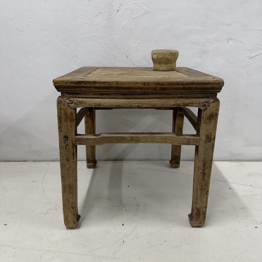 Water Tiger Furniture Antique Chinese Square Elm Side Table | 50x50x51