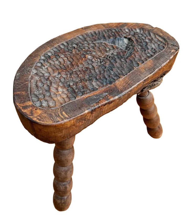 Water Tiger Furniture French Brutalist Stool On Three Legs