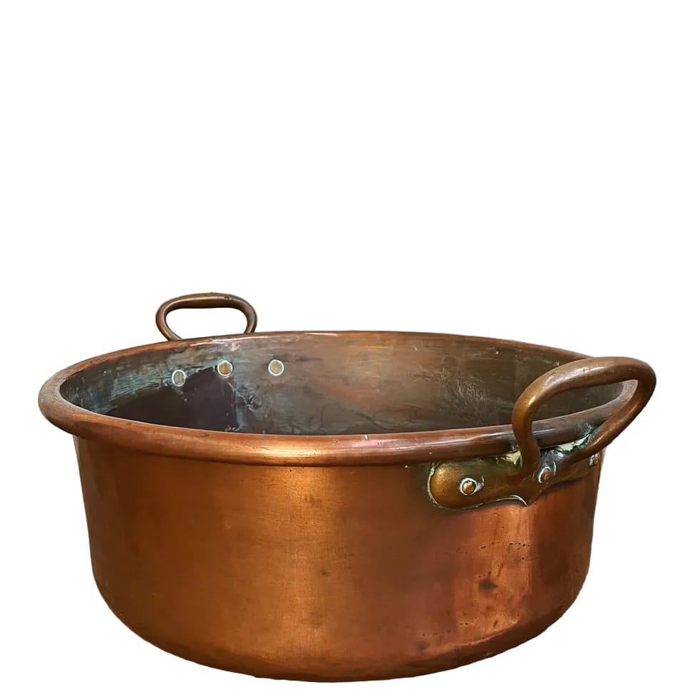 Water Tiger France Antique Copper Jam Basin With Handles