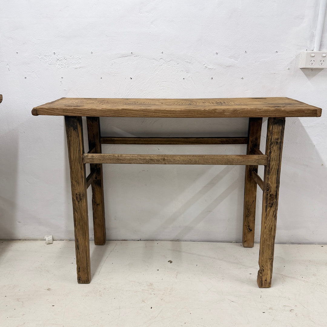 Water Tiger Furniture Light Coloured Antique Elm Console | 114x40x84cm