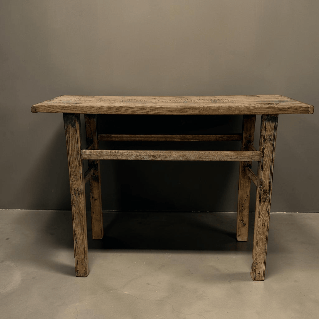 Water Tiger Furniture Light Coloured Antique Elm Console | 114x40x84cm