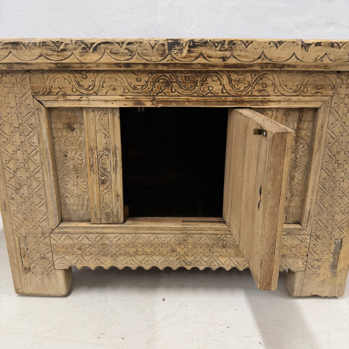 Water Tiger Furniture Antique Xinjiang Carved Elm Cabinet