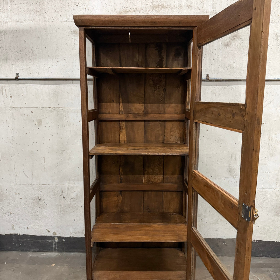 Water Tiger Furniture Vintage Colonial Glass and Teak Cabinet