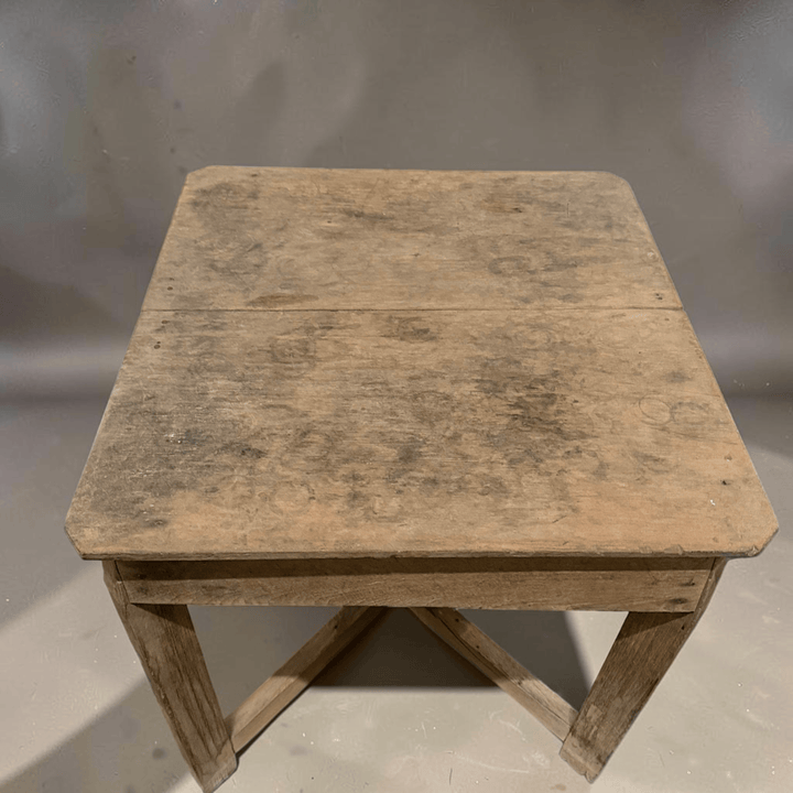 Water Tiger Decor Aged Light Coloured Teak Side Table
