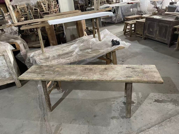 Water Tiger Furniture Antique Long Elm Bench | 188x42x58cm