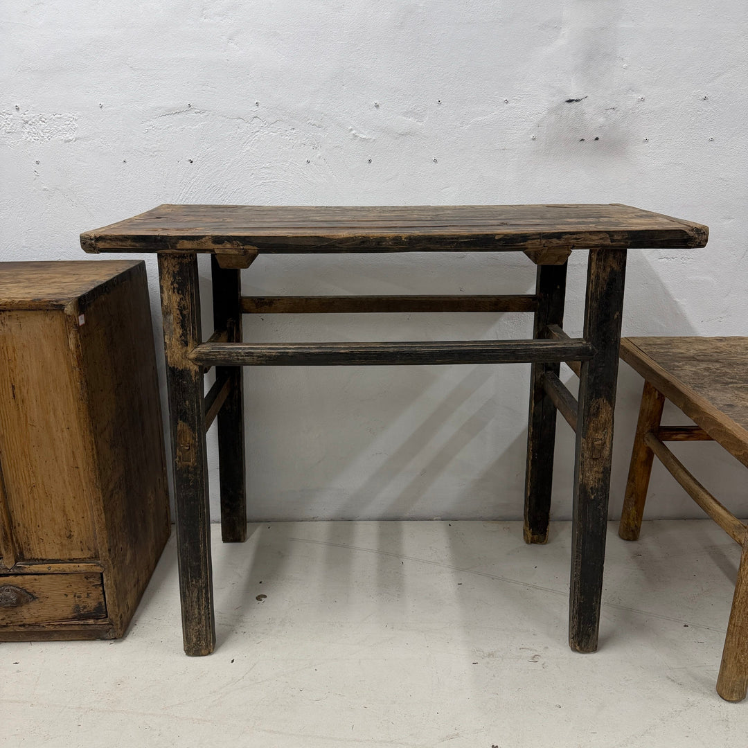 Water Tiger Furniture Blackened Antique Short Elm Console