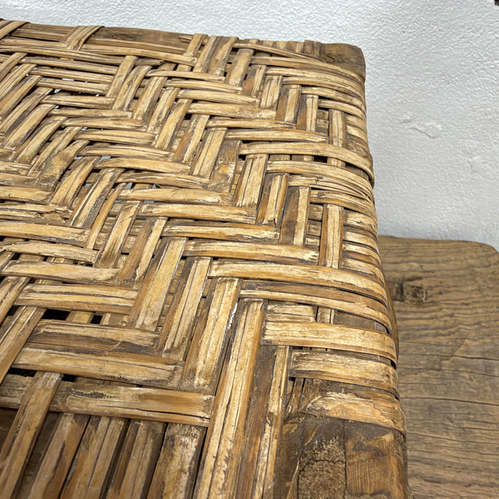 Water Tiger Furniture Antique Bamboo Woven Low Stool
