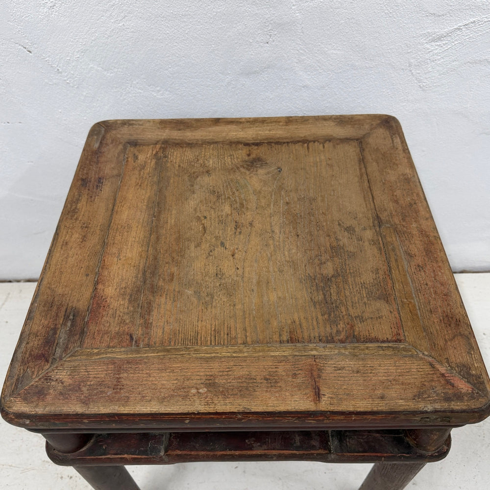 Water Tiger Furniture Antique Chinese Square Elm Side Table | 47x46x50cm