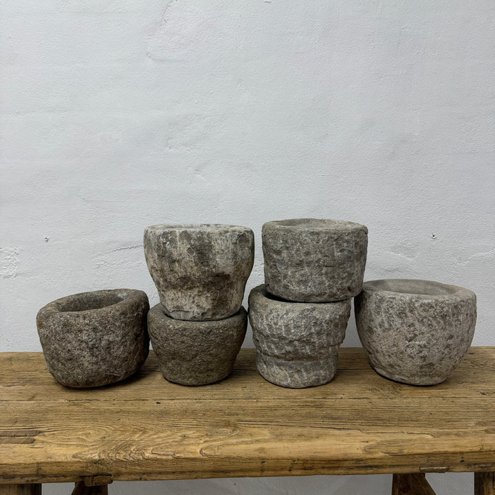 Water Tiger Decor Vintage Stone Mortars from China.