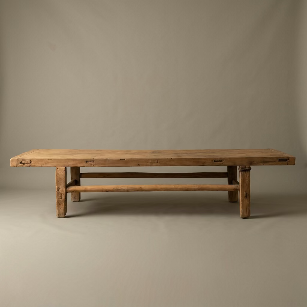 Water Tiger Furniture Antique Elm Wood Coffee Table Original Patina |168x50x36cm