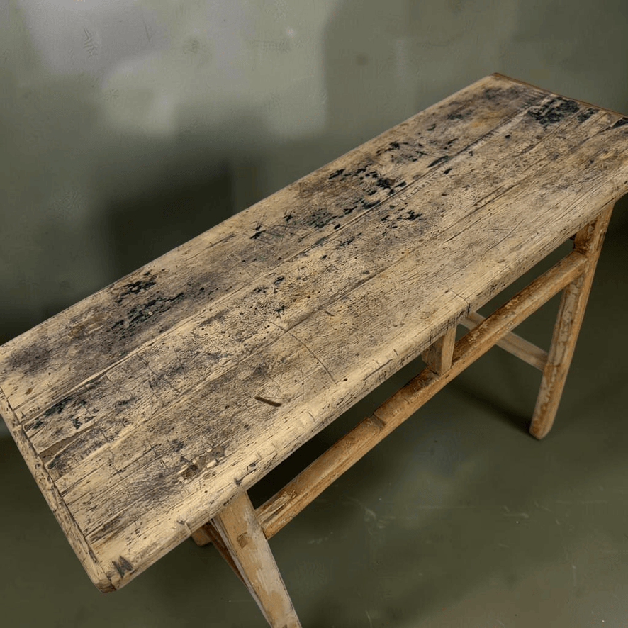 Water Tiger Furniture Raw, Aged Wood | Antique Short Elm Console 117x43x84cm