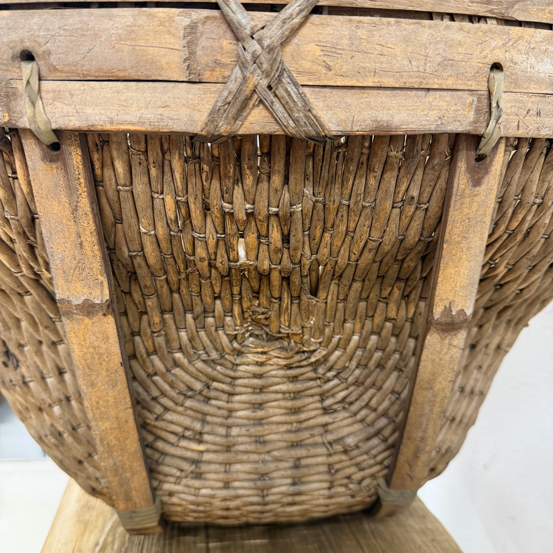 Water Tiger Decor Antique Chinese Grain Basket