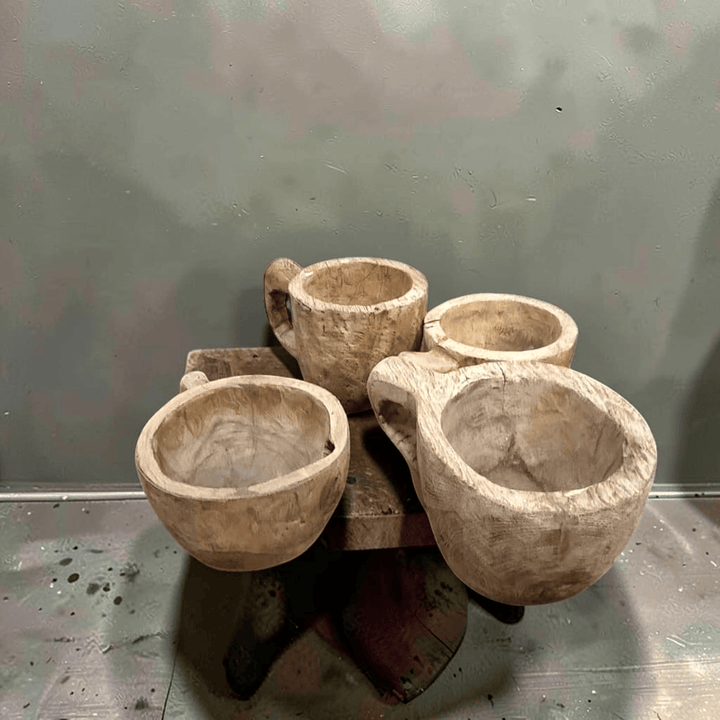 Water Tiger Decor Handcarved Grinding Bowls from Lombok