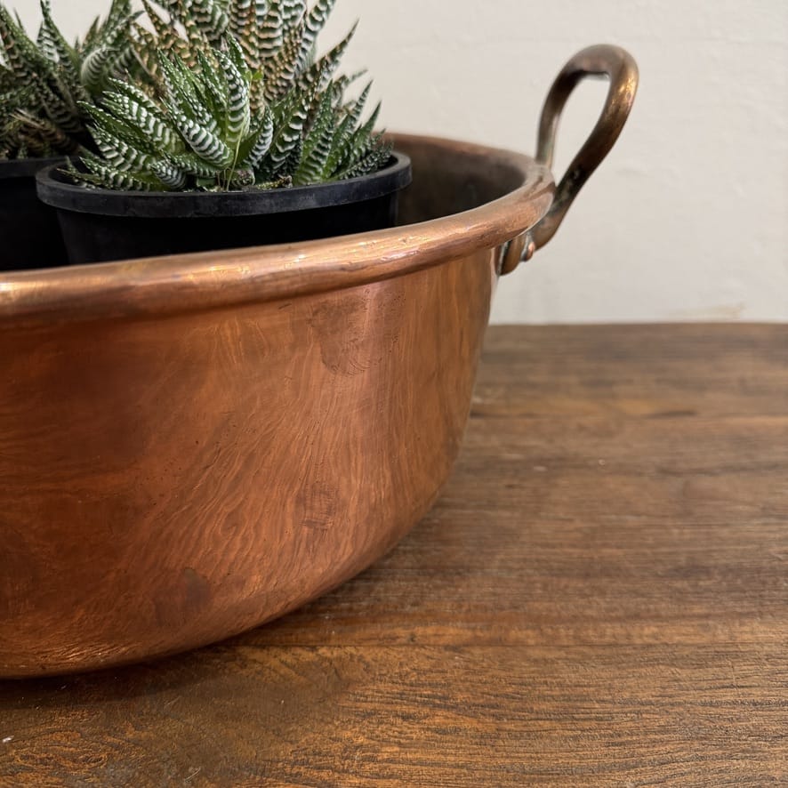 Water Tiger France Antique Copper Jam Basin With Handles