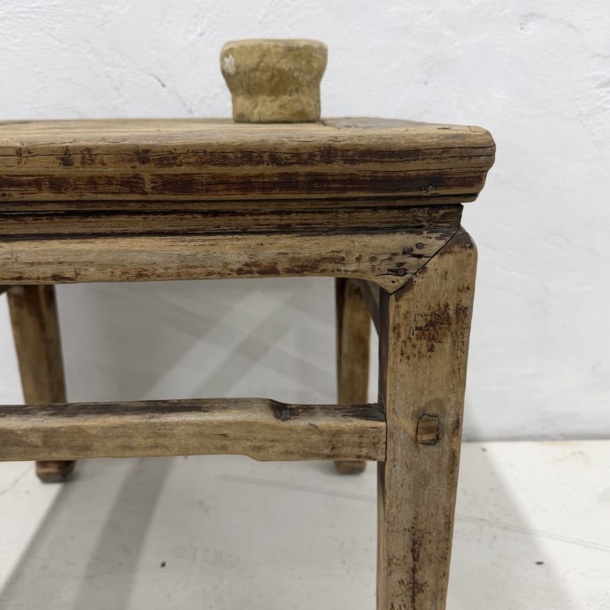 Water Tiger Furniture Antique Chinese Square Elm Side Table | 50x50x51