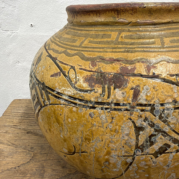 Water Tiger Decor Antique Martaban Wine / Storage Jars From China