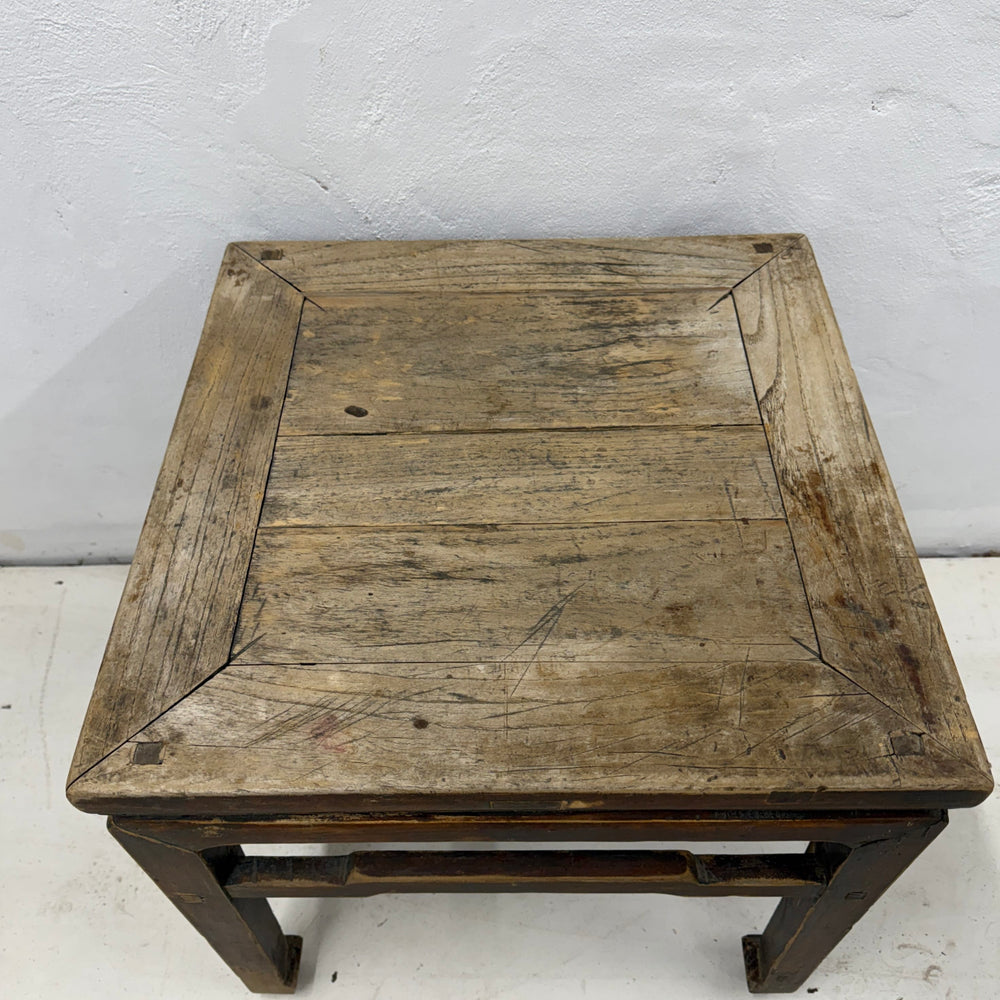 Water Tiger Furniture Antique Chinese Square Elm Side Table | 53x53x53cm