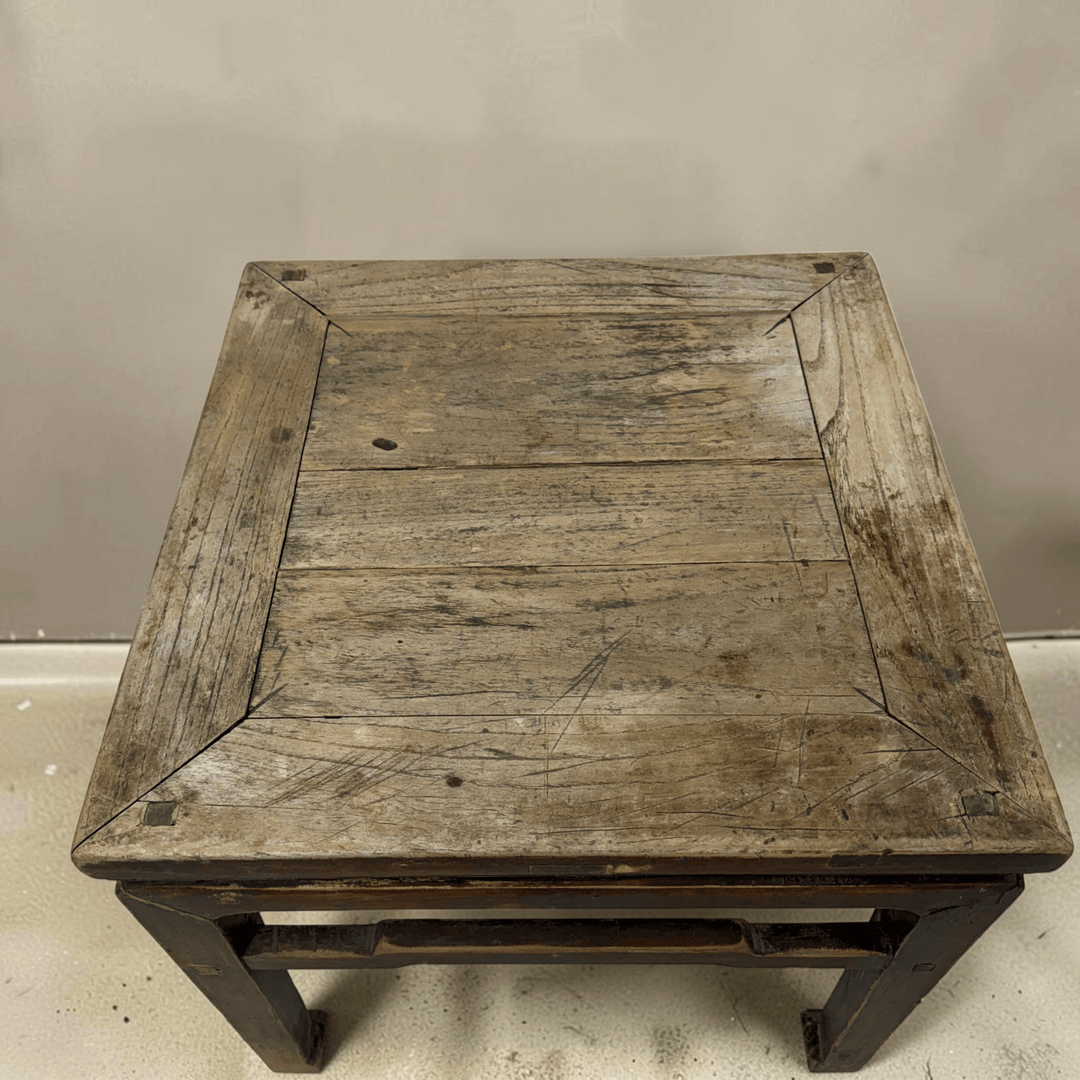 Water Tiger Furniture Antique Chinese Square Elm Side Table | 53x53x53cm
