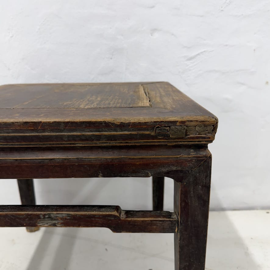 Water Tiger Furniture Antique Chinese Square Elm Side Table | 49x49x50cm