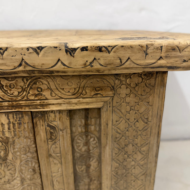 Water Tiger Furniture Antique Xinjiang Carved Elm Cabinet