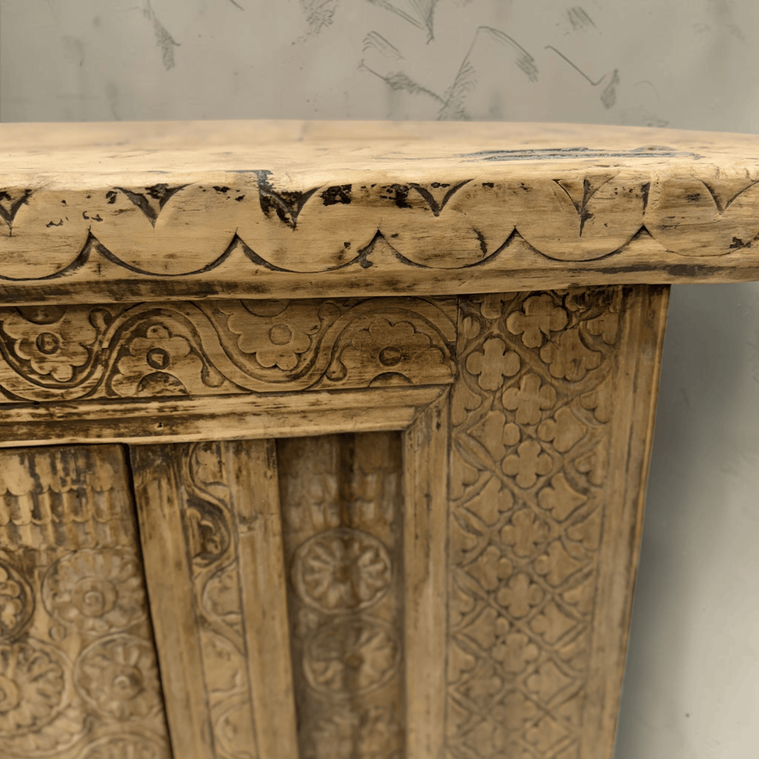 Water Tiger Furniture Antique Xinjiang Carved Elm Cabinet