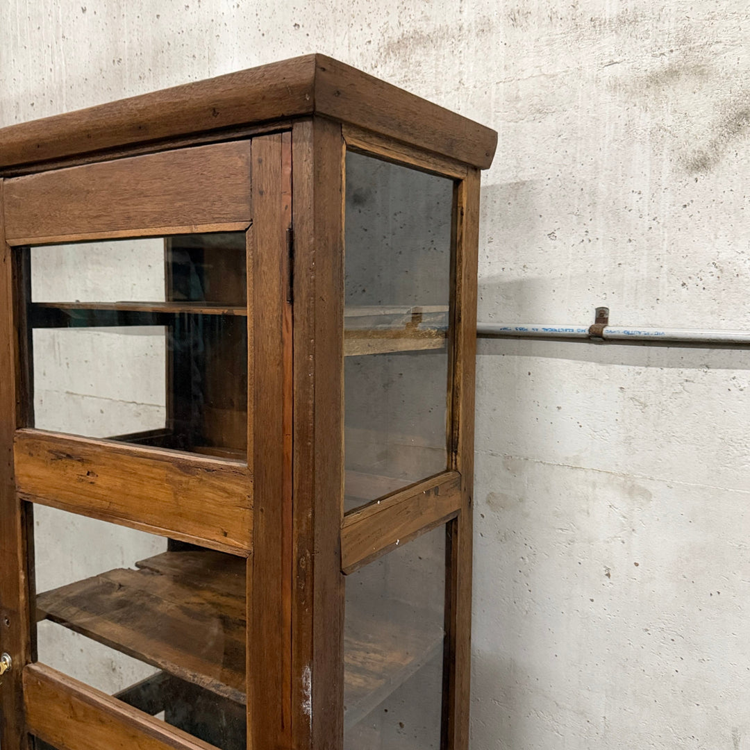 Water Tiger Furniture Vintage Colonial Glass and Teak Cabinet