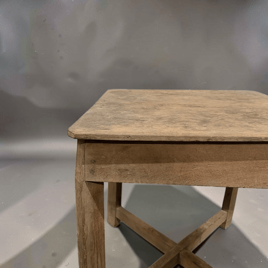 Water Tiger Decor Aged Light Coloured Teak Side Table
