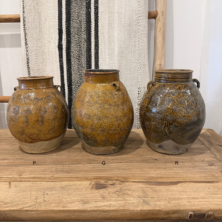 Water Tiger Decor Antique Glazed Yunnan Storage Vases