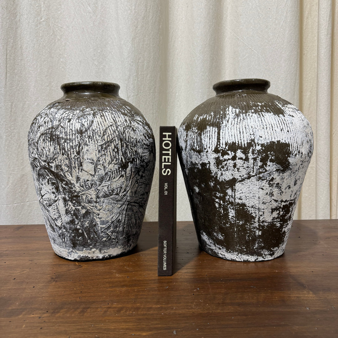 Water Tiger china Ancient White Washed Chinese Wine Pots