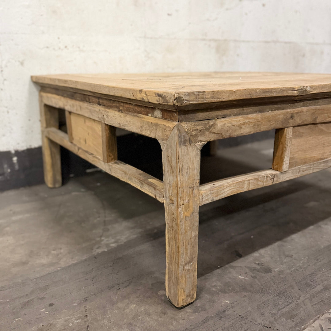 Water Tiger Furniture Square Chinese Low Elm Coffee Table | 95x95x45cm