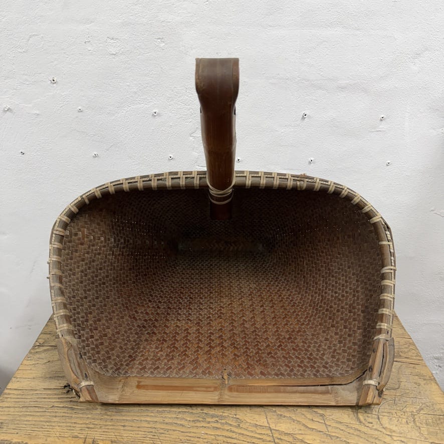 Water Tiger Decor Antique Chinese Basket Scoop