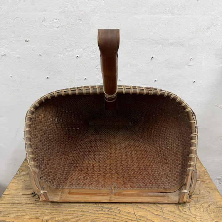 Water Tiger Decor Antique Chinese Basket Scoop