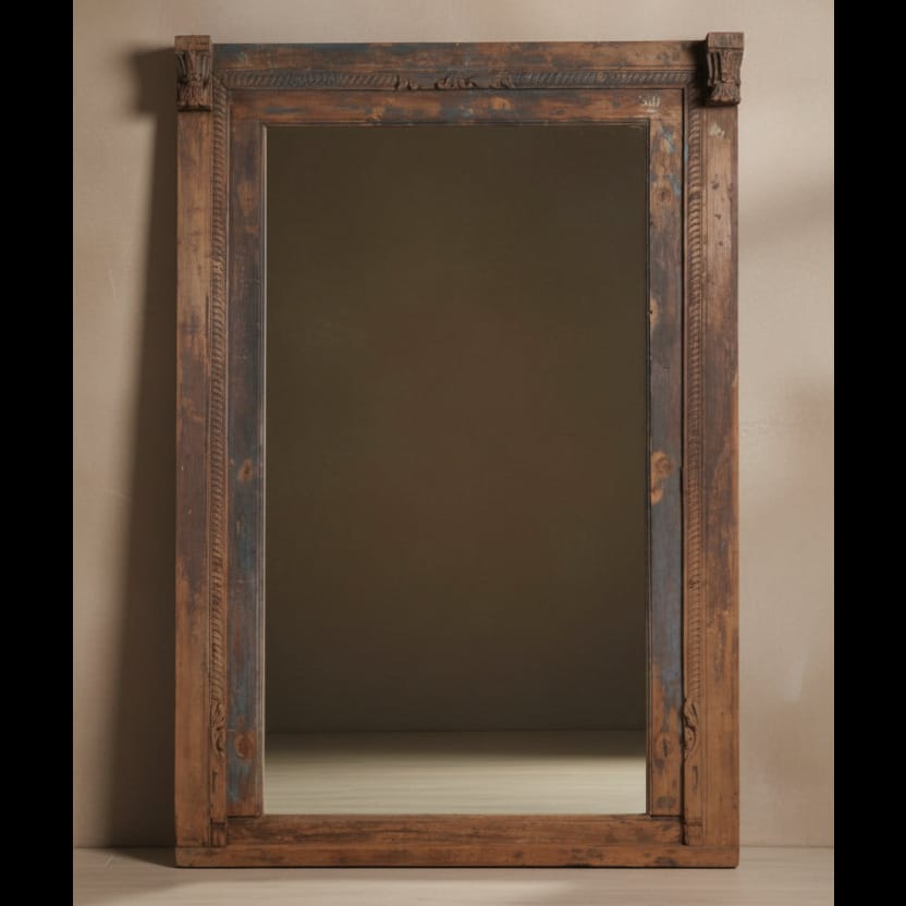 Water Tiger india Wooden Mirror From India
