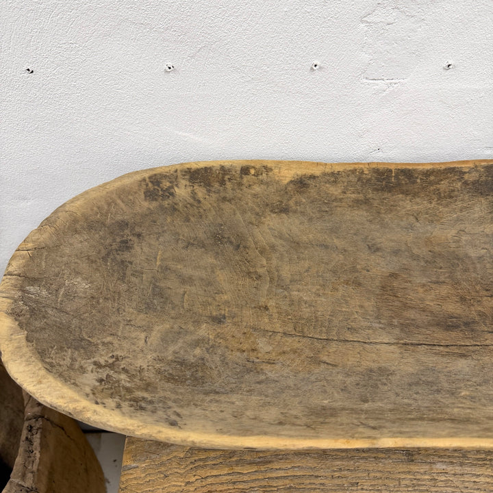 Water Tiger Decor Large Vintage Wooden Dough Bowl