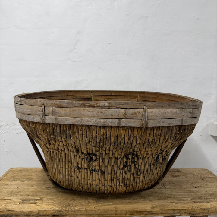 Water Tiger Decor Antique Chinese Grain Basket