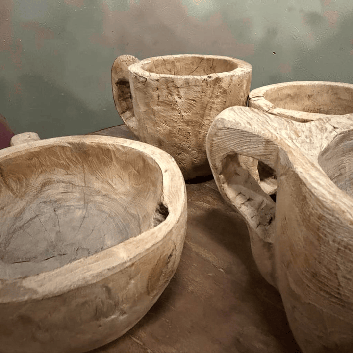 Water Tiger Decor Handcarved Grinding Bowls from Lombok