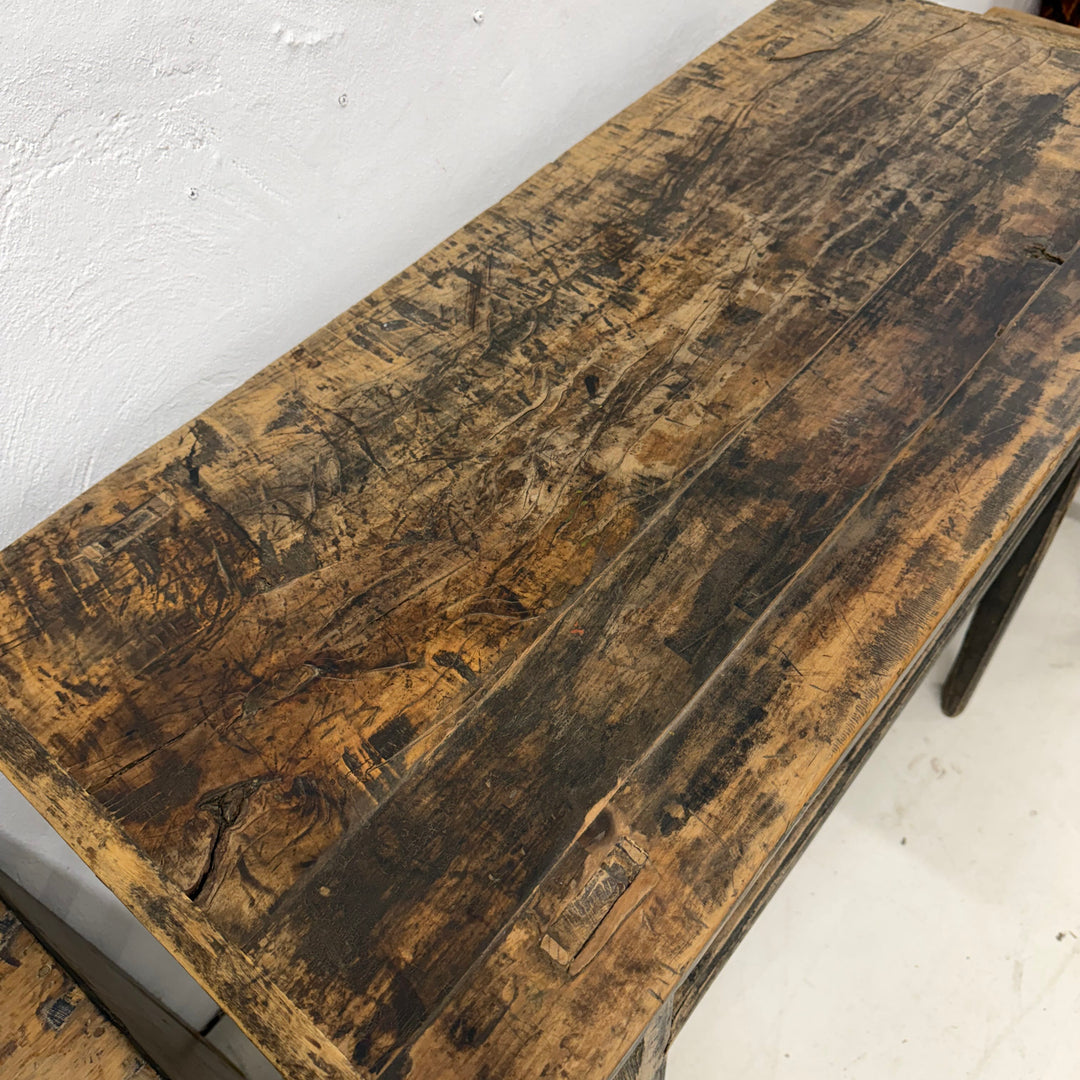 Water Tiger Furniture Blackened Antique Short Elm Console