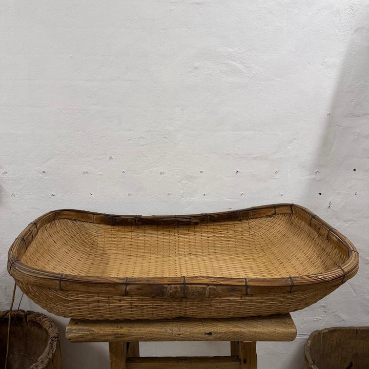 Water Tiger Decor Large Rectangle Willow Scooped Basket